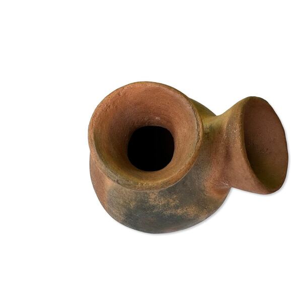 Native American Navajo Fired Clay Handmade Wedding Vase Signed "GR" - Picture 4 of 11